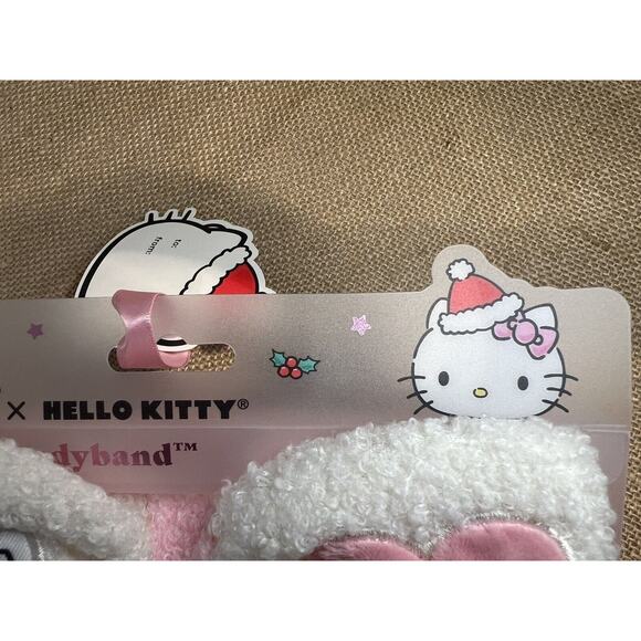 Creme Shop HELLO KITTY Plush Teddy Strawberry Latte Spa Headband - Picture 4 of 9